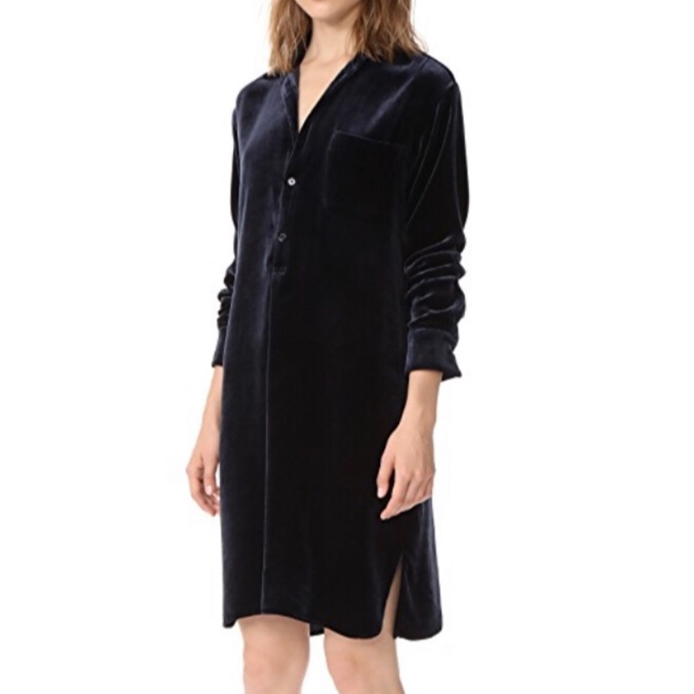 VINCE Blue Velvet Dress